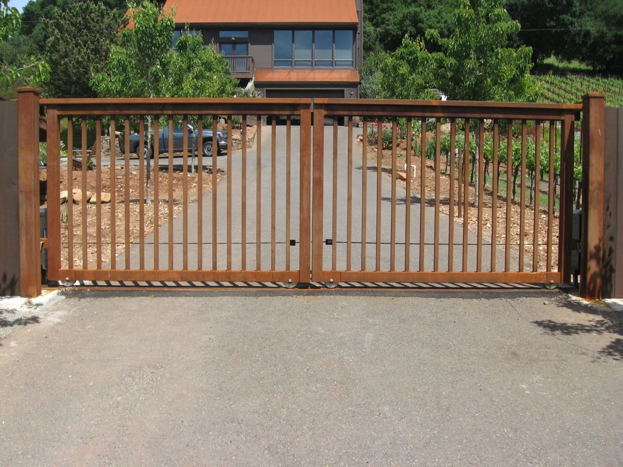 Steel barrier gate
